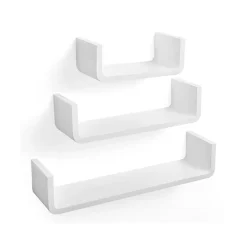 Fashion SONGMICS 3 Étagères murales grande charge Blanc