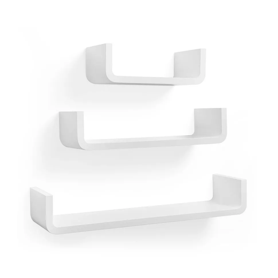 Fashion SONGMICS 3 Étagères murales grande charge Blanc