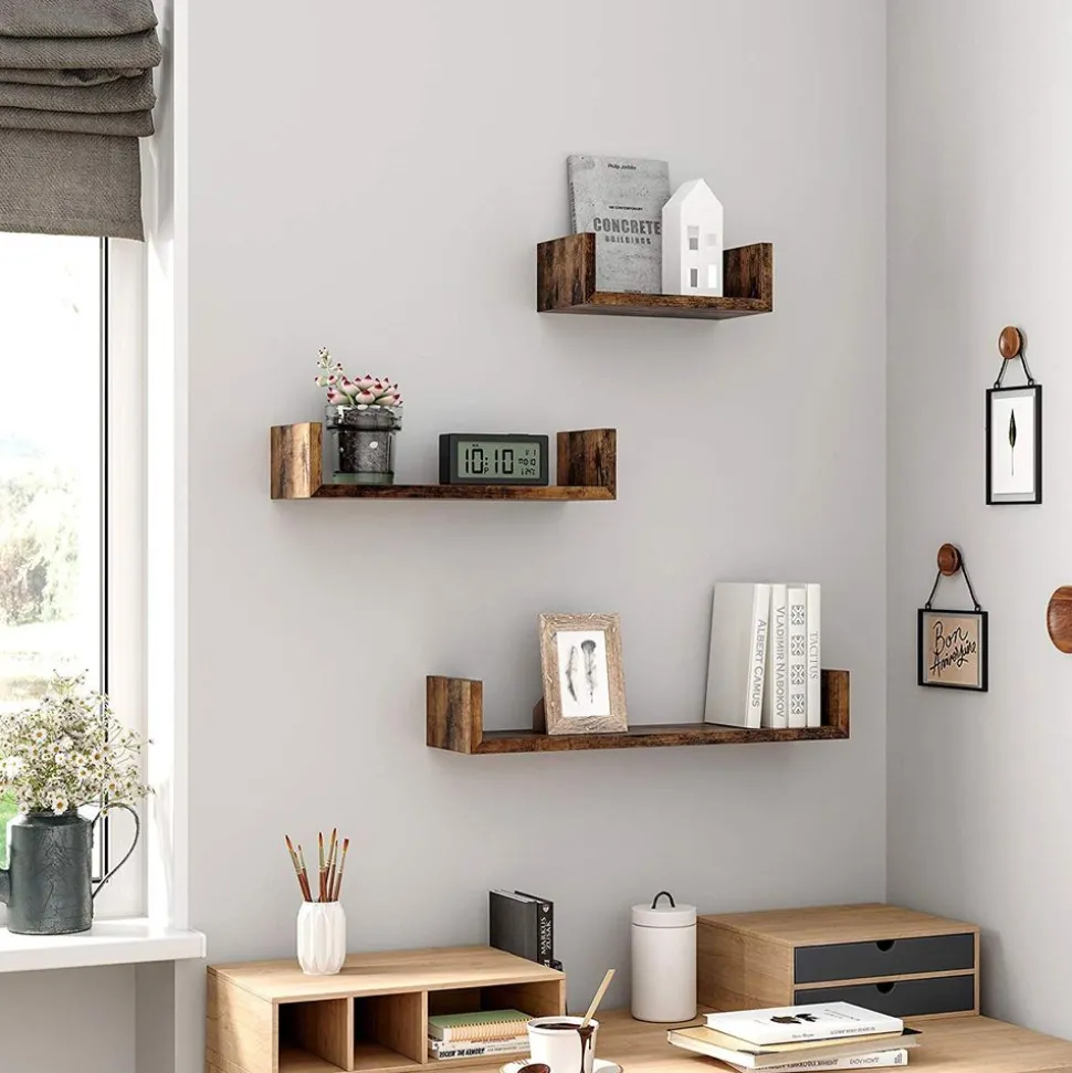 Flash Sale SONGMICS 3 Étagères murales industriel Marron Rustique