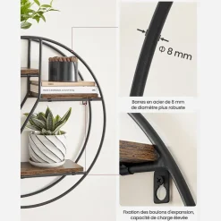 Hot SONGMICS 3 Étagères murales industriel Noir