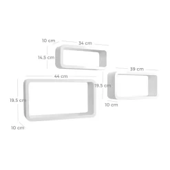 Best SONGMICS 3 Étagères murales rectangles Blanc