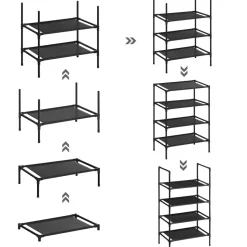 Fashion SONGMICS 2 Étagères tissu noir