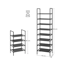 Fashion SONGMICS 2 Étagères tissu noir