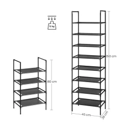 Fashion SONGMICS 2 Étagères tissu noir