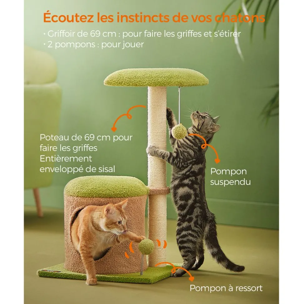 Cheap SONGMICS Arbre à chat 76,2 cm Gris