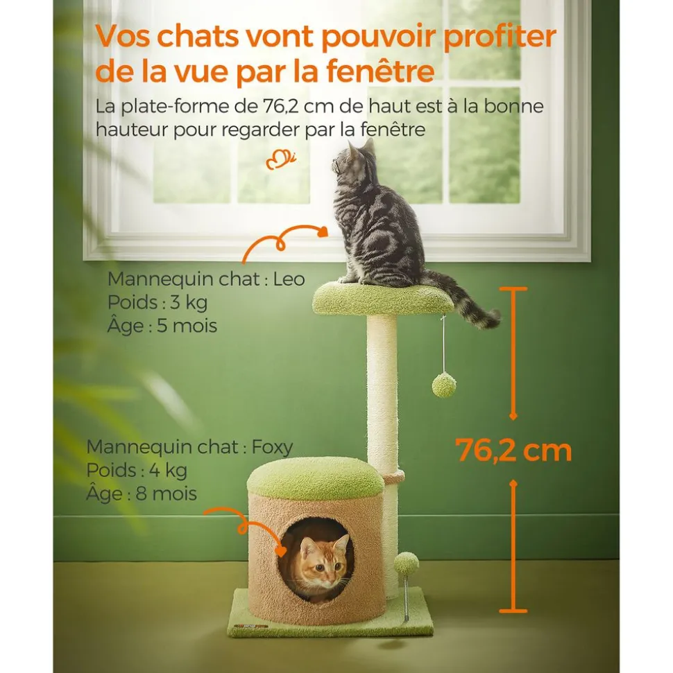 Cheap SONGMICS Arbre à chat 76,2 cm Gris