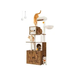Flash Sale SONGMICS Arbre à chat 185 cm avec cache-litière moderne
