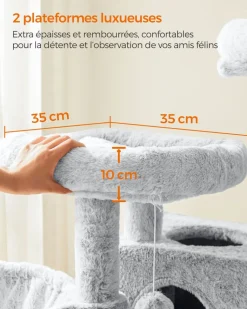Discount SONGMICS Arbre à chat 135 cm gris bleuâtre