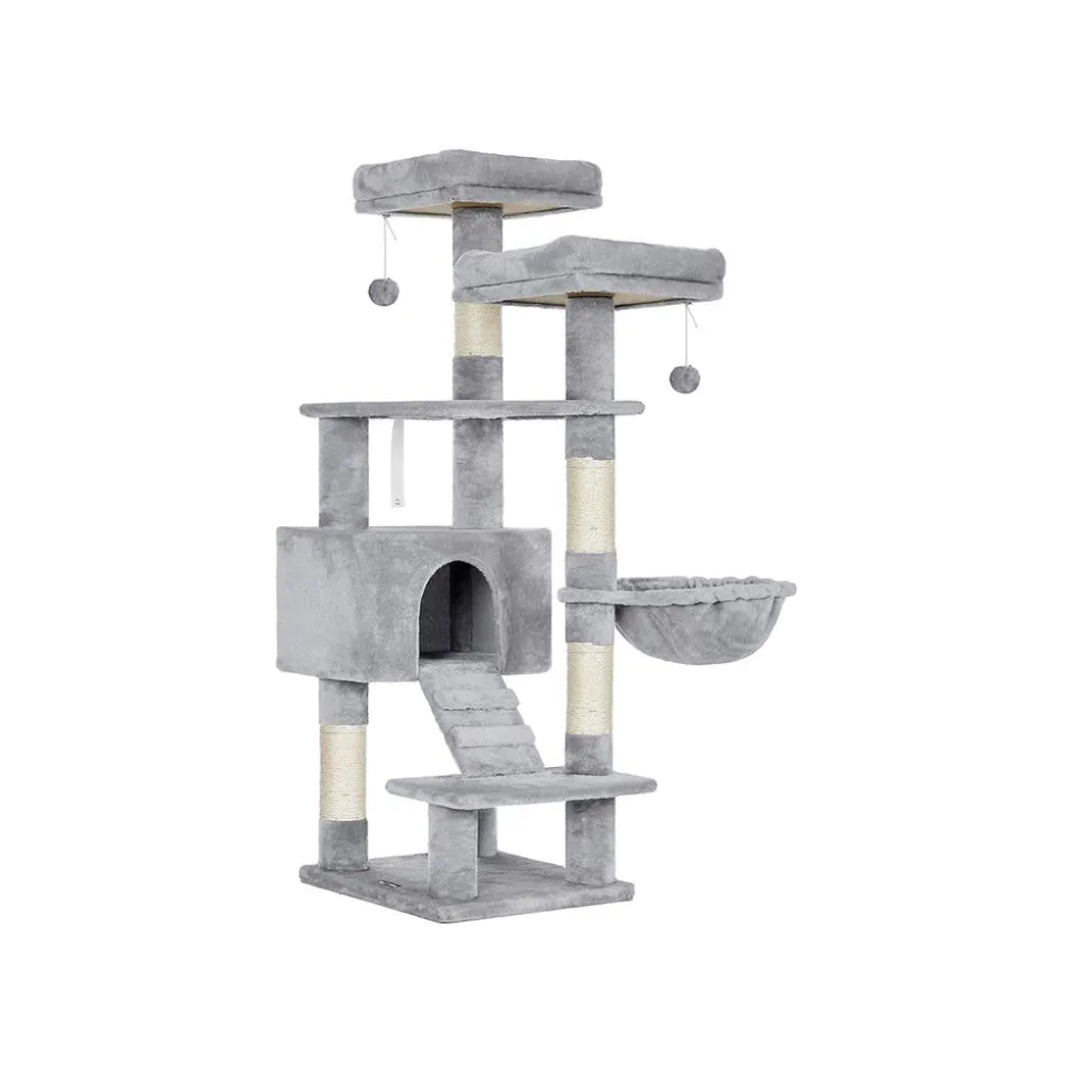 Store SONGMICS Arbre à chat 142 cm gris clair