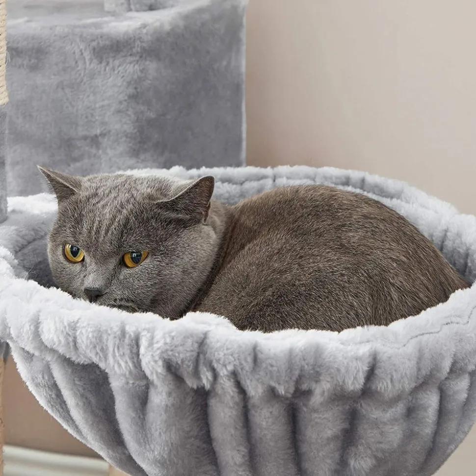 Store SONGMICS Arbre à chat 142 cm gris clair