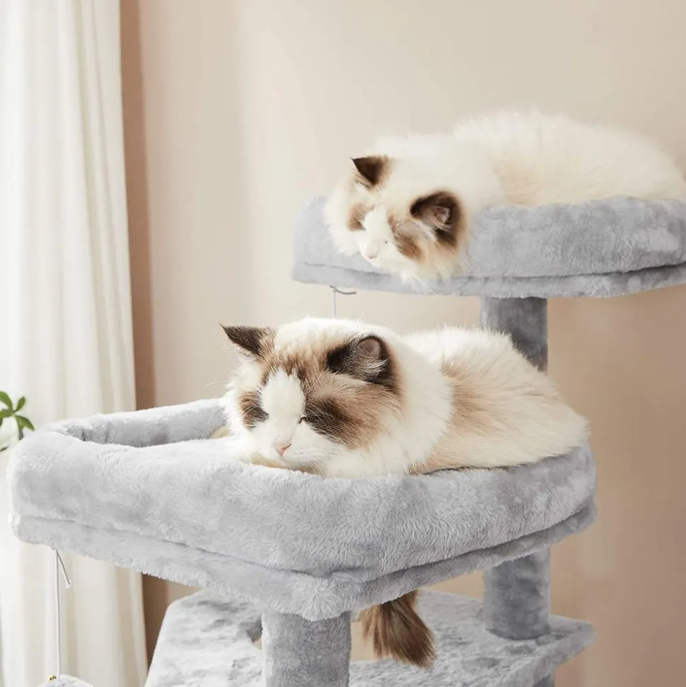Store SONGMICS Arbre à chat 142 cm gris clair