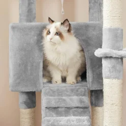 Store SONGMICS Arbre à chat 142 cm gris clair