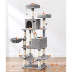 Cheap SONGMICS Arbre à chat 168 cm gris clair