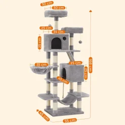 Cheap SONGMICS Arbre à chat 168 cm gris clair