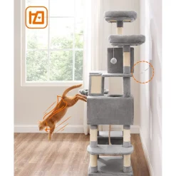 Cheap SONGMICS Arbre à chat 168 cm gris clair