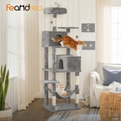 Fashion SONGMICS Arbre à chat 191 cm gris clair