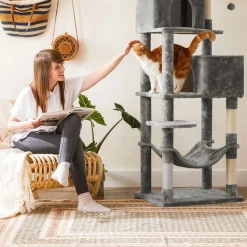 Fashion SONGMICS Arbre à chat 191 cm gris clair