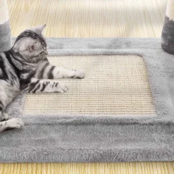 Outlet SONGMICS Arbre à chat 138 cm gris clair