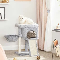 New SONGMICS Arbre à chat 66 cm gris clair