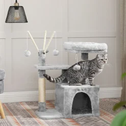 Best SONGMICS Arbre à chat 72 cm gris clair