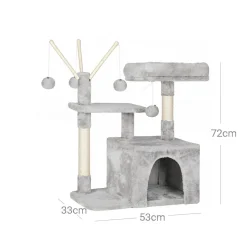 Best SONGMICS Arbre à chat 72 cm gris clair