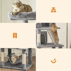 Best SONGMICS Arbre à chat 155 cm gris clair