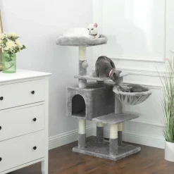 New SONGMICS Arbre à chat 110 cm gris clair