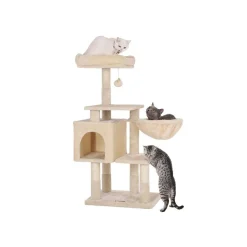 New SONGMICS Arbre à chat 110 cm gris clair