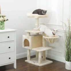 New SONGMICS Arbre à chat 110 cm gris clair