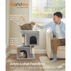 Clearance SONGMICS Arbre à chat 67 cm gris clair