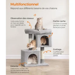 Clearance SONGMICS Arbre à chat 67 cm gris clair
