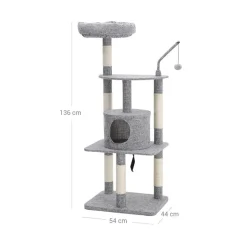 Cheap SONGMICS Arbre à chat 136 cm gris clair Blanc