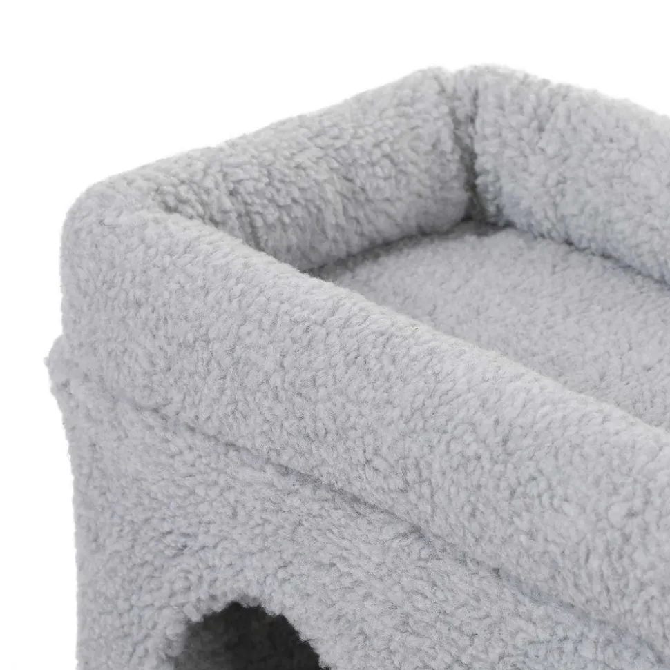 New SONGMICS Arbre à chat 90 cm gris clair Blanc