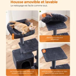 Best Sale SONGMICS Arbre à chat 135 cm gris foncé
