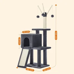 Cheap SONGMICS Arbre à chat 118 cm gris foncé