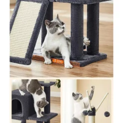 Cheap SONGMICS Arbre à chat 118 cm gris foncé