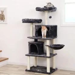 Hot SONGMICS Arbre à chat 152 cm gris foncé