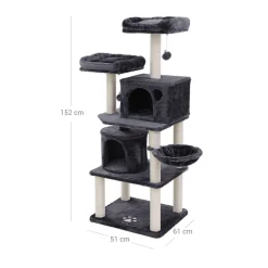 Hot SONGMICS Arbre à chat 152 cm gris foncé