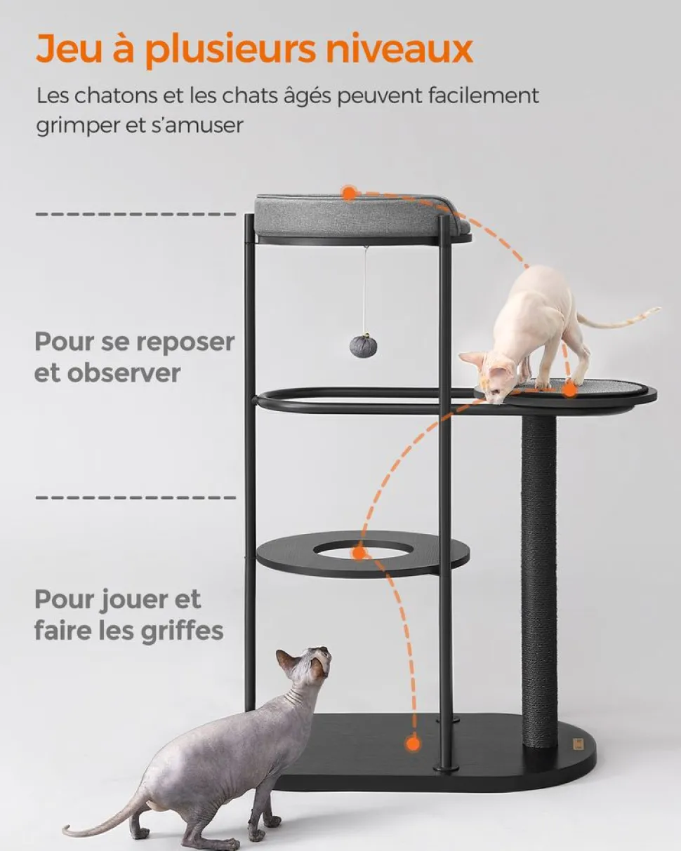 Flash Sale SONGMICS Arbre à chat 111 cm moderne Noir classique