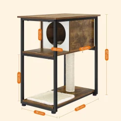 Fashion SONGMICS Arbre à chat 67 cm rustique Marron Vintage