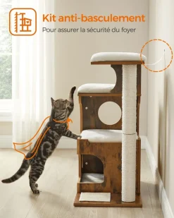 Outlet SONGMICS Arbre à chat 88 cm rustique