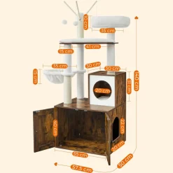 Store SONGMICS Arbre à chat 140 cm rustique