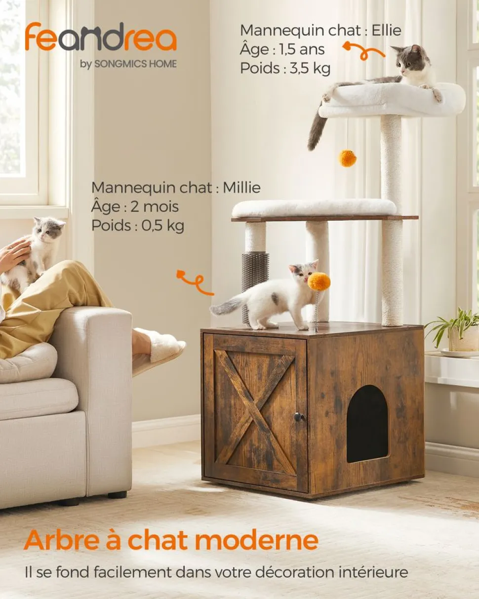 Cheap SONGMICS Arbre à Chat avec Maison de Toilettes