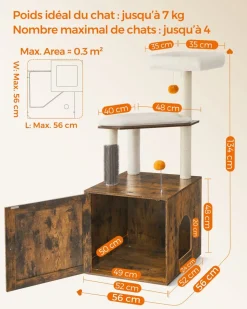Cheap SONGMICS Arbre à Chat avec Maison de Toilettes