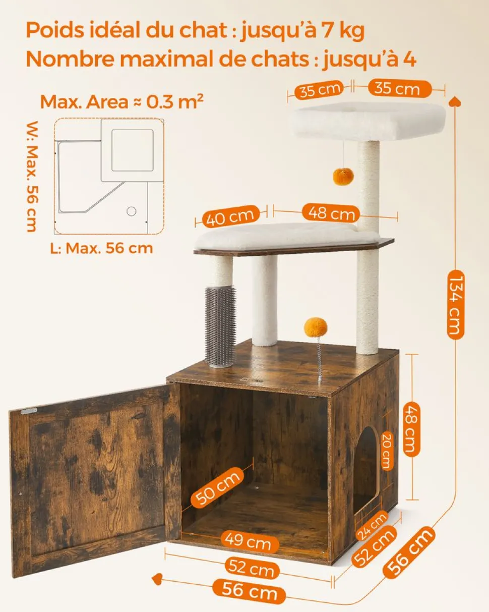 Cheap SONGMICS Arbre à Chat avec Maison de Toilettes