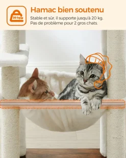 Online SONGMICS Arbre à chat blanc rustique