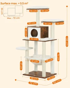 Online SONGMICS Arbre à chat blanc rustique
