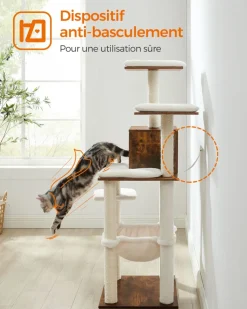 Online SONGMICS Arbre à chat blanc rustique