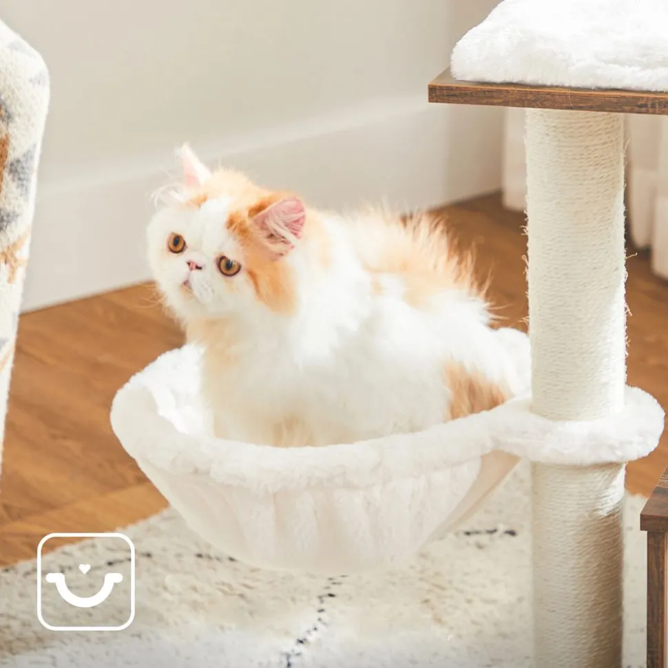 Hot SONGMICS Arbre à chat boisé Marron Rustique