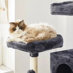 Cheap SONGMICS Arbre à Chat Pompons Gris Anthracite